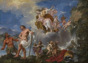 La purificación de Eneas en el río Numicio, c.1725 (óleo sobre lienzo)