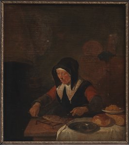 Anciana en su comida