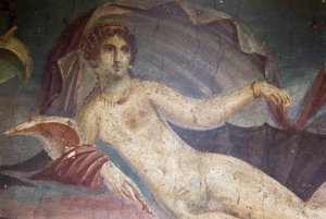 Venus en la concha, detalle del fresco del peristilo, Casa de Venus en la Concha, Pompeya (Lista del Patrimonio Mundial de la UNESCO