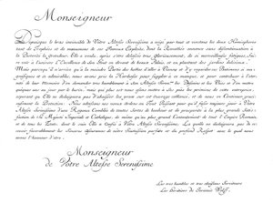 Discurso de homenaje y dedicatoria de la editorial Jeremias Wolffs Erben al príncipe Eugenio de Salomon Kleiner