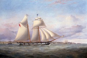 El Lancefield acercándose a Perch Rock Fort un faro en el Mersey