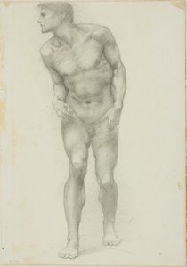 Hombre Desnudo de Pie con Rostro de Perfil