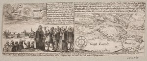 Cometa visto en Grossvardein, Transilvania, 14 de diciembre de 1660, y mapa de Hamburgo durante la inundación del 4 de enero de 1661 de Ubekendt
