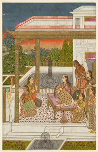 Una princesa con asistentes en una terraza, c. 1720-1730