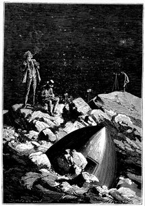 Ilustración de De la Tierra a la Luna de Julio Verne, 1865