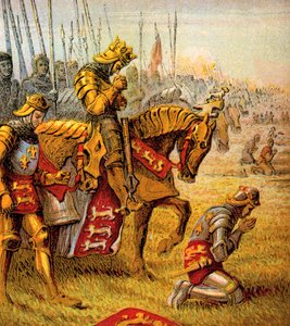 La batalla de Agincourt, 1415, c1850