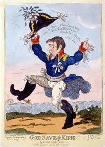 Napoleón I canta “Vive le roi” para el advenimiento de Luis XVIII - en “Napoleón I”, colección de caricaturas