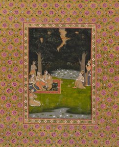 Princely ascetic in the forest visited by ladies