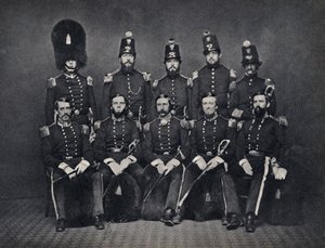 Retrato de los oficiales de la Guardia Nacional Belga de Unknown photographer
