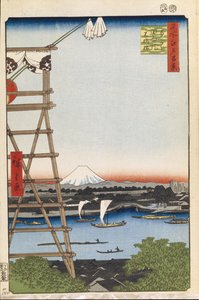 Templo Ekoin en Ryogoku y Puente Moto-Yanagi Cien vistas famosas de Edo