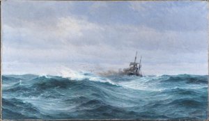 Un barco en tormenta en el Atlántico