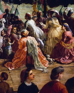 Vittorio Emanuele II en la inauguración del monumento a Dante en la Piazza della Signoria en Florencia en 1865, (detalle)