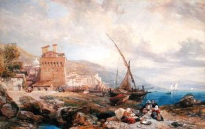 Golfo de Salerno, c.1840 (acuarela y gouache en papel blanco)