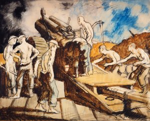 El obús en acción, c.1917