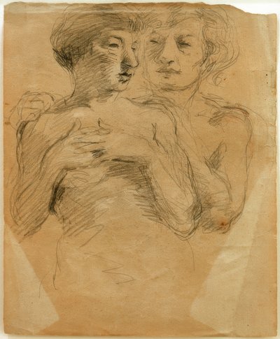 Dos desnudos, de pie uno detrás del otro de Clara Siewert