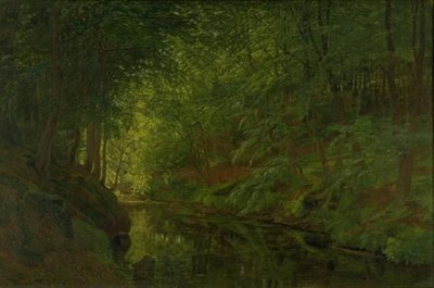 Un arroyo en el bosque de Sæbygaard, Vendsyssel, Jutlandia de Godtfred Rump
