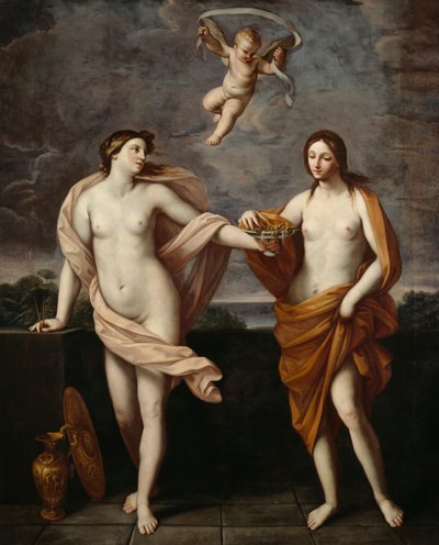 Liberalidad y modestia (óleo sobre lienzo) de Guido (after) Reni