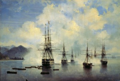 El desembarco del General N. Raewski en Subaschi en julio de 1839 de Ivan Konstantinovich Aivazovsky